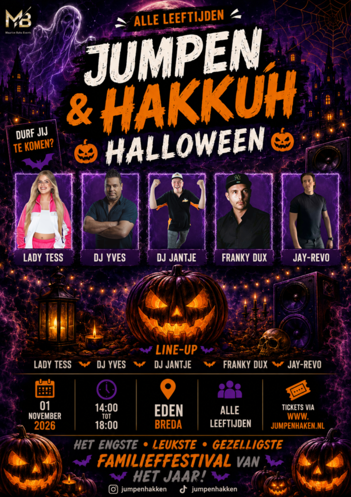 Jumpen & Hakkúh Halloween – zondag 1 november 2026 in Eden Breda